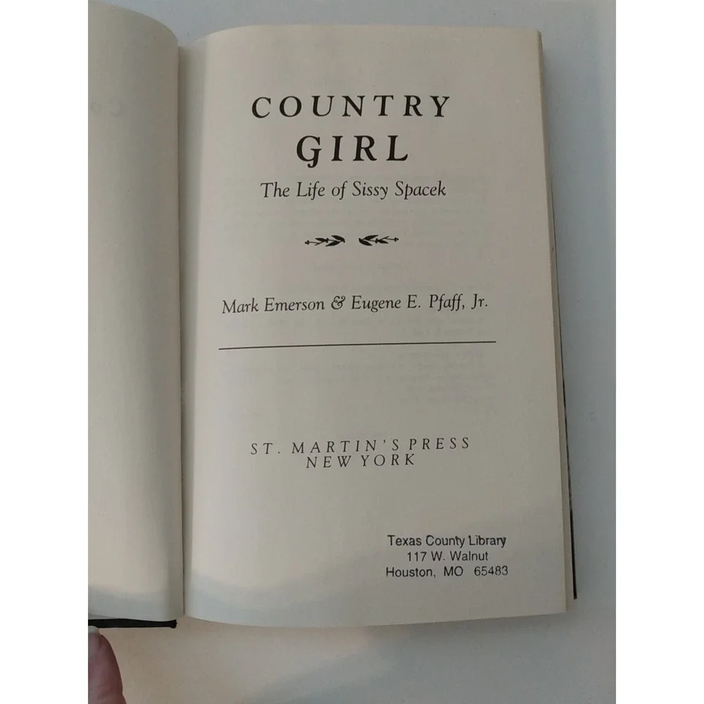 1988 COUNTRY GIRL The Life of Sissy Spacek 1st Ed Coal Miners Daughter movies
